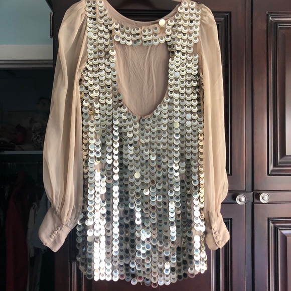 ASOS Nude Scaled Dress - Picture 5 of 8